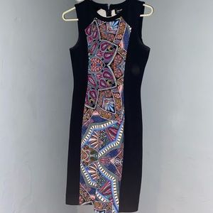 Geoprint Bodycon Black Dress